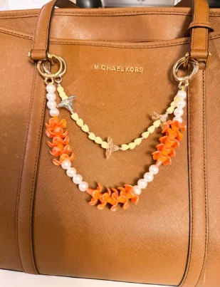 Orange beaded purse accessory