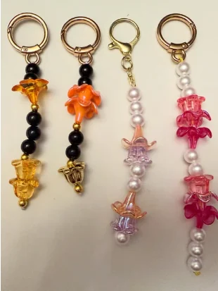 Tropical flower keychains